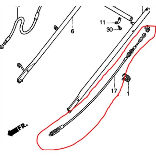 [54510-VE0-8010] Cable de traction HONDA / Mod. : HRB475 / Orig. : 54510-VE0-8010, 2825-10001