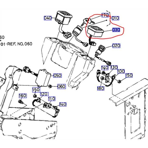 [K3511-75240] COMPTEUR HORAIRE KUBOTA F3060, K351155240, K3511-55240