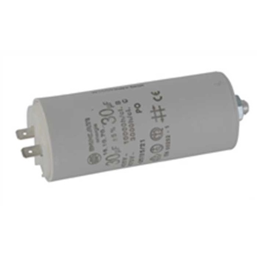 [2402497] Condensateur électrique universel 30 uf - Fixation M8 diam : 45mm H: 92mm, 240-2497, 2402497, 2312-01572