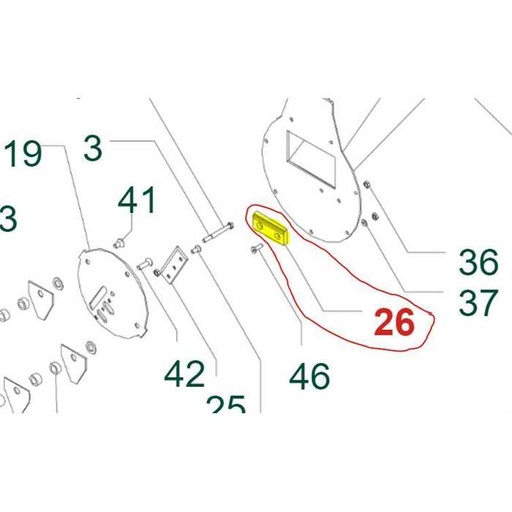 [050004002] Contre lame broyeur CARAVAGGI bio 50 60 80, 37-050004002, 050004002, CA 050004002