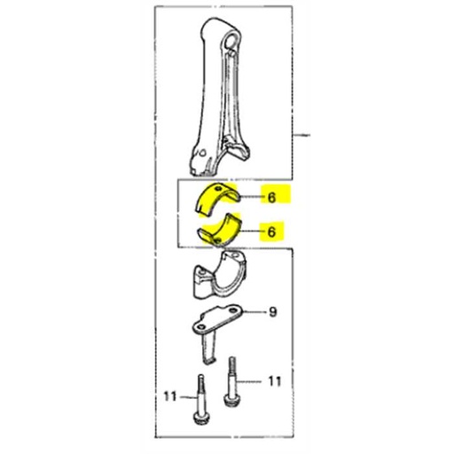 [13225-890-003] Coquille bielle g-gv400 - OBSOLETE - a la pièce, 13225890003, 13225-890-003