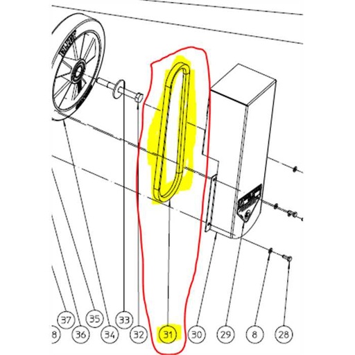 [BA 521 208 000] Courroie crantée scarificateur ELIET e501 xpa800 BA521208000, BA521208000, BA521 208 000, BA 521 208 000, XPA800, XPA800XEP