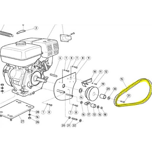 [AC-PTG085600] Courroie côté moteur fléaux ACTIVE ac842pro ac942 6842, PTG085600, ACPTG085600, 8423-6842, FGP013430, 4L420, 0PTG085600, F1342, 6842, 4L420K