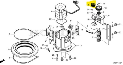 [73253-VP9-000] Engrenage entrainement Moteur Honda Miimo 3000, 73253-VP9-000, 73253VP9000