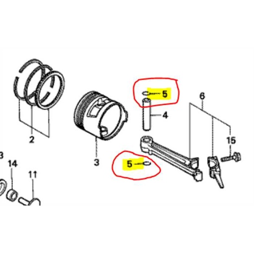 [13115-147-000] Attache axe de piston HONDA gv100 - F210, 13115147000, 13115-147-000