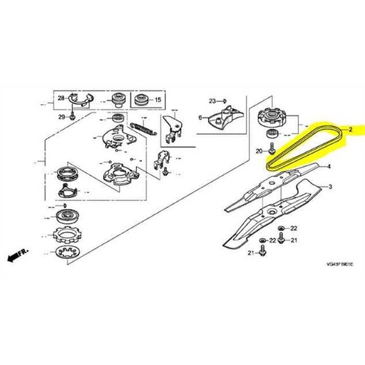 [22431-VL0-P01] Courroie de lame Honda HRG536, 22431 VL0 P01, 22431VL0P01