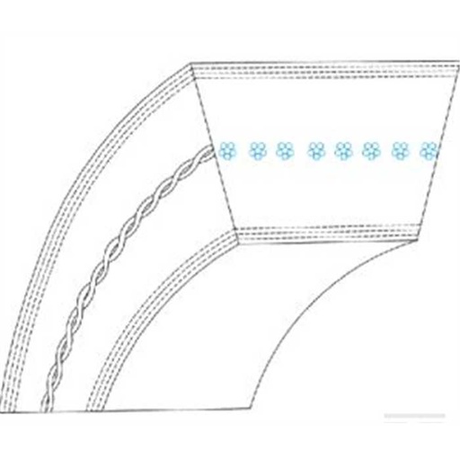 [754-0754] courroie lisse 5/8 52pouces, 7540754, F1652