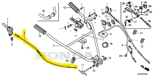 [17910-V42-000] Cable de gaz Honda FJ500, 17910-V42-000, 17910V42000