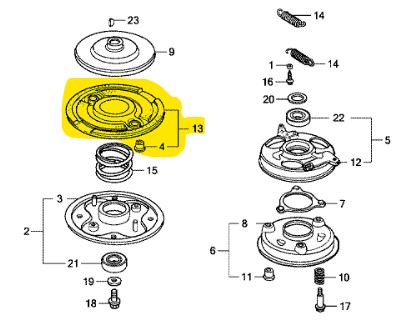 [HONDA] Disque Comp. mene Honda HR1950, 5603835, 560-3835, 75150-VA3-J01, 75150-VA3-501,  75150-VA3-J01,  80-1020-884-00