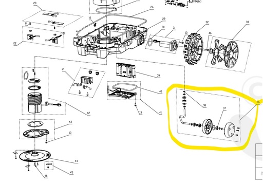 [CRR010177000] Roue avant Cramer RM1000 CRR010177000, RA310162355, CRRA310162355, 6952909057392, CRR010177000