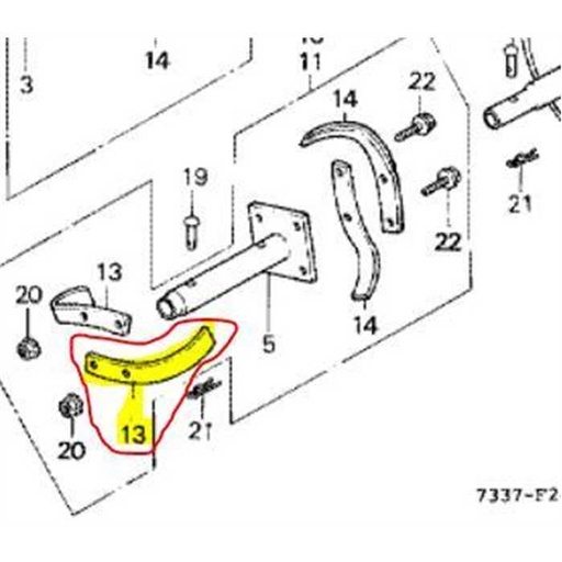 [72461-733-750] Couteau de fraise Honda F501 - 12 pièces par machine, 72461733750, 72461-723-670