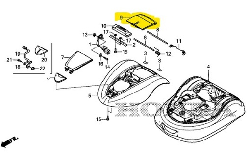 [63306-VP9-000] Couvercle de commande Honda Miimo 3000, 63306-VP9-000, 63306VP9000