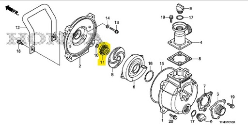 [78130-YH4-611] Ensemble joint mécanique Honda WX10, 78130-YH4-611, 78130YH4611