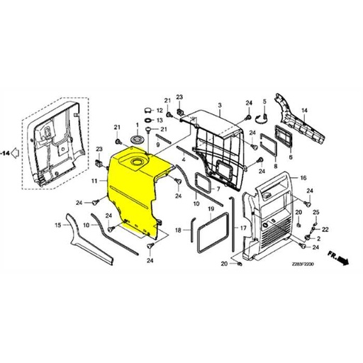 [63220-Z28-030-ZA] Couvercle comp. lateral g. *r280* eu30i, 63220-Z28-030-ZA