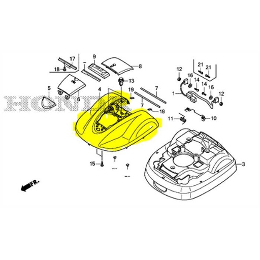 [63302-VP7-010] Couvercle supérieur HRM310, 63302-VP7-010, 63302-VP7-D10