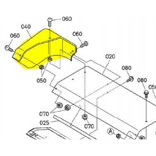 [K6313-63970] Couvercle de bac de tonte coté droit Kubota G23, K631363970, K6313-6397-0