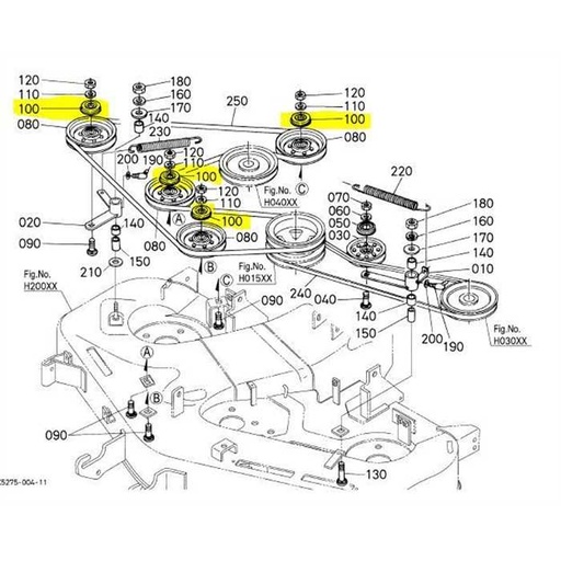 [K5410-71660] Couvercle poulie tendeur Kubota GR2120 à la piece, K5410-7166-0, K541071660