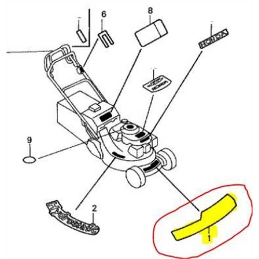 [87101-VF0-B53] Autocollant Honda HRD536c, 87101 VF0 B53, 87101VF0B53, 87101-VF0-B50, 87101-VF0-B51, 87101-VF0-B52