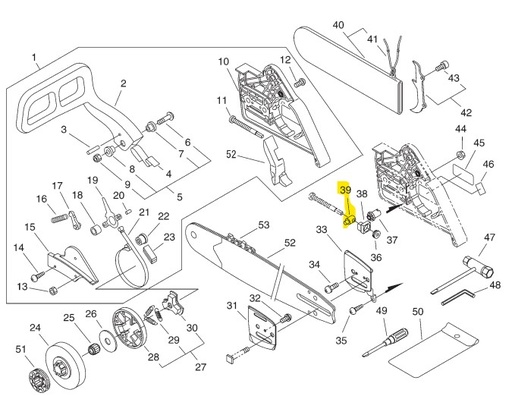 [V309-000030] Ergot tendeur de chaine Shindaiwa 667, V309-000030, V309000030, ECV309000030