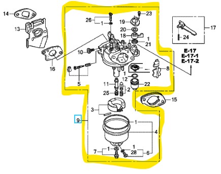 [16100-Z0S-921] Carburateur Honda GX120, 16100-Z0S-921, 16100Z0S921, 16100-Z0S-920, 16100Z0S920