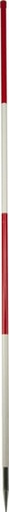 [WB5092] Jalon séparable en 2pcs Rouge - Blanc 216cm - 27mm en acier revetement plastique, 8712129609072