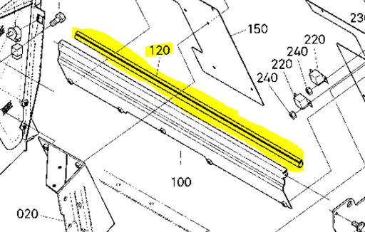 [K6304-63980] Joint étanchéité de bac Kubota GR1600, K6304-63980, K630463980