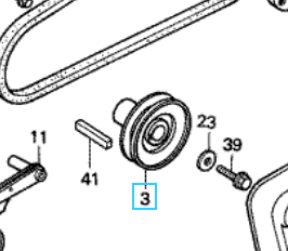 [22411-735-000] Poulie moteur 80mm pour vilbrequin 20mm honda f660