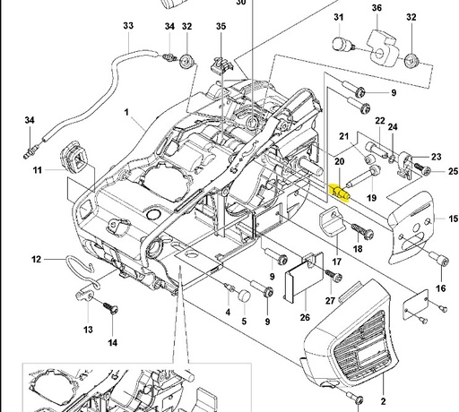 [5137014-01] Ergot Husqvarna T525, 5137014-01, 513701401, 732513701401