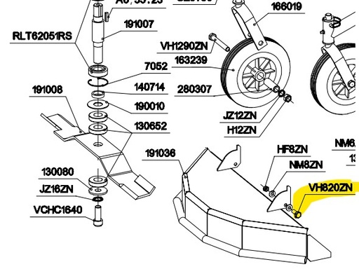 [RL0300010806] VIS H M 8x20 Z, 10767, 2209, A0500108020, RLVH820ZN