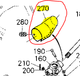 [K2511-16850] Couvercle de protection de cardan KUBOTA BX, K2511-16850, K251116850