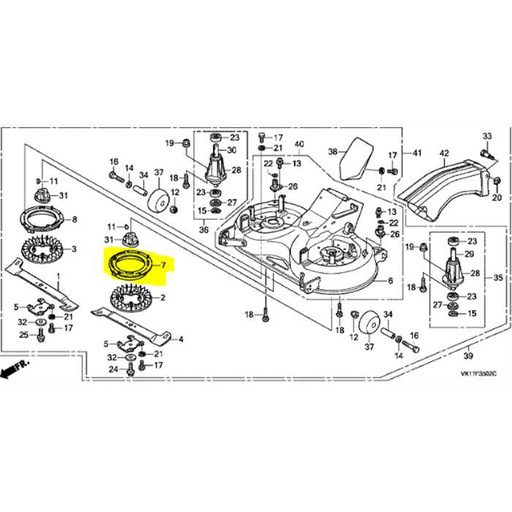 [76165-VK1-B11] Guide gauche soufflante HONDA HF2622, 76165-VK1-B11, 76165VK1B11