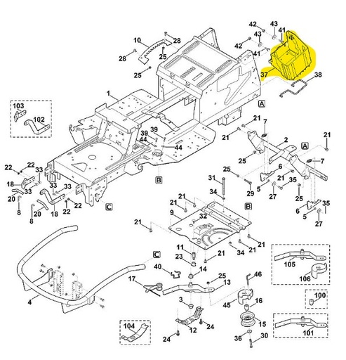 [6170-403-0101] Support de batterie Viking MT6127.1-ZL, 6170-403-0101, 61704030101, 6170 403 0101