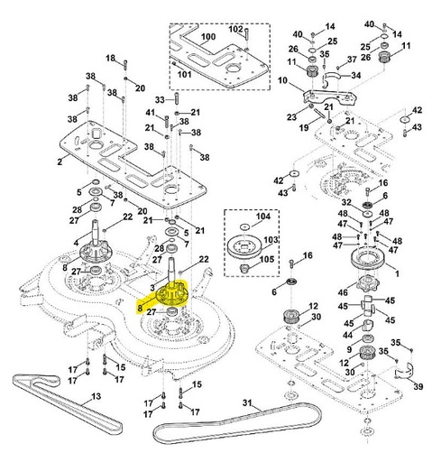 [6170-702-6910] Support palier Viking, 6170-702-6910, 61707026910, 67761707026910