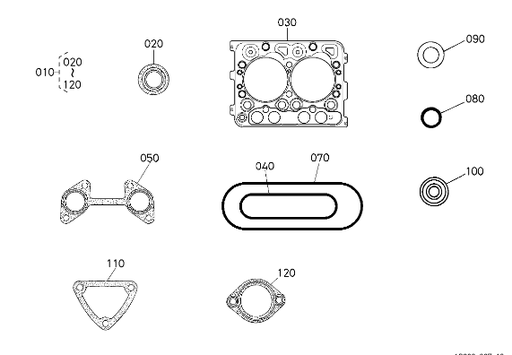 [1G003-99353] Kit joints culasse Kubota GR1600-2, 1G003-99353, 1G00399353, 1G003-9935-3