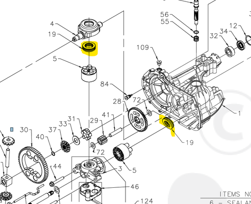 [HG50551] roulement piston moteur pompe hydraulique hydr-gear 346/0510 unitaire (à prendre 2x), HG70331, HG50551