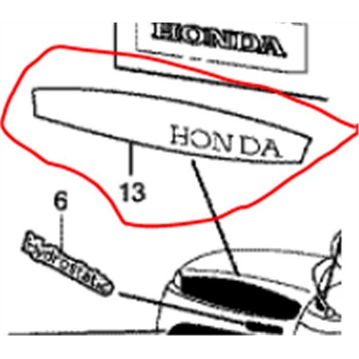 [80180-VK1-003] Autocollant de capot gauche -- HONDA -- HF**, 80180VK1003, 80180-VK1-003