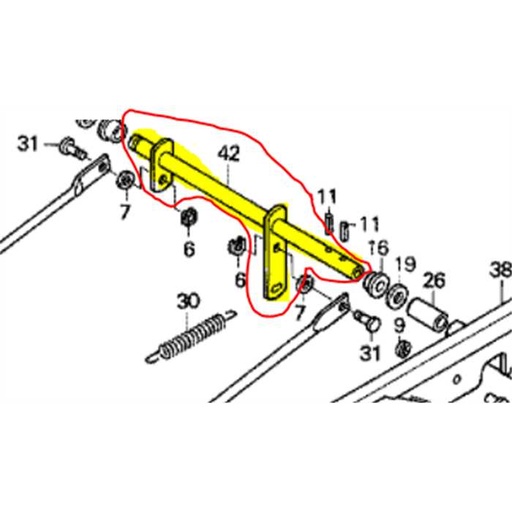 [80505-VK1-003] Axe arrière relevage de plateaud e coupe HONDA HF**, 80505VK1003, 80505-VK1-013