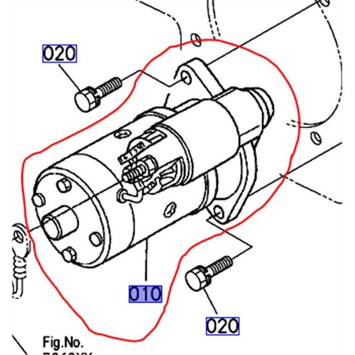 [19837-63010] Démarreur complet KUBOTA GR1600, 19837-6301-0, 1983763010, 1983763014, M3T33481X, 19837-6301-4, 19837-63014, 19837-63013, 19837-6301-3, 1983763013, 16853-63013