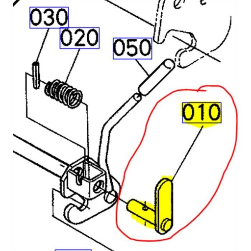 [K5221-44540] Axe charniere de plateau coupe KUBOTA G18, K522144540, K5221-4454-0
