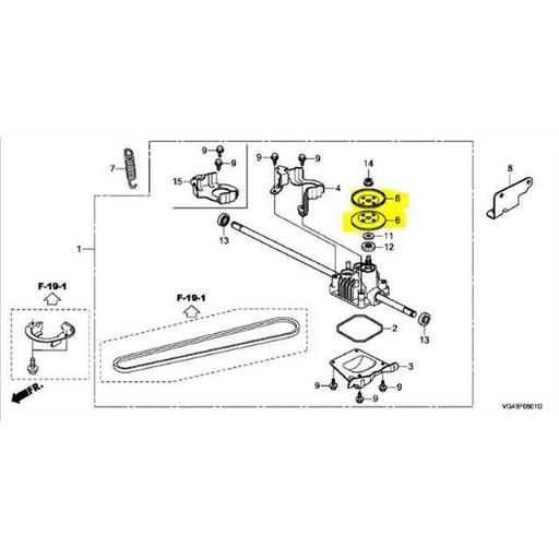 [23211-VL0-P00] Double poulie variable Honda HRG536, 223211 VL0 P00, 223211VL0P00