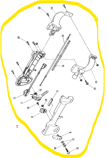 [662-50010-02] Poignée de gaz Complete Robin FL500, R6625001002 , 662-50010-02 