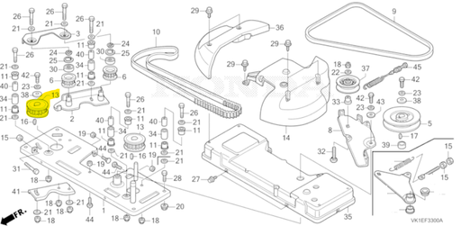 [76240-VK1-E11] Poulie distribution plateau Honda HF2417K5, 76240-VK1-E11, 76240VK1E11