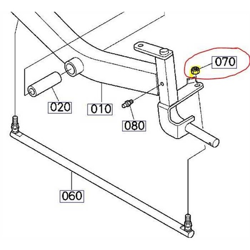 [75599-31923] Ecrou de rotule de direction 3/8 - 24UNF KUBOTA, 7559931923, 75599-3192-3