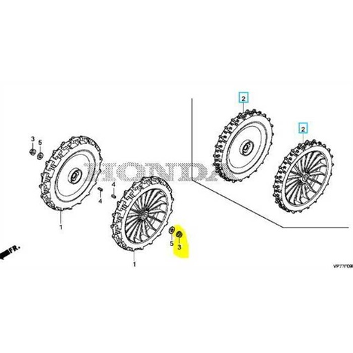 [90343-ZE6-000] Ecrou auto-bloquant acier m6 HONDA, 90343-763-R00, 90343-ZE6-000, 90343ZE6000