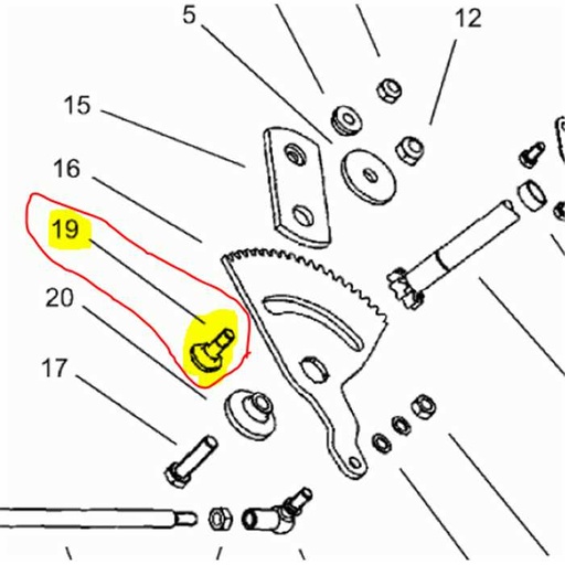 [105-1239] Ecrou de buselure crémaillère de direction TORO dh210, 1051239, 105-1239