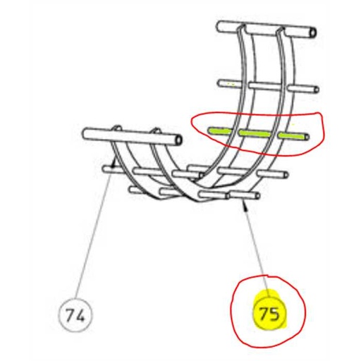 [MPA 01 220 150] Axe de grille tamis pour feuilles ELIET Maestro MPA01220150, MPA01220150