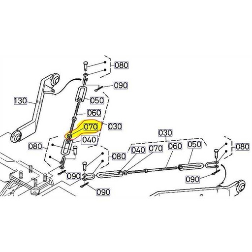 [75599-31015] Ecrou verrouillage de bras tendeur KUBOTA BX, 7559931015, 75599-3101-5