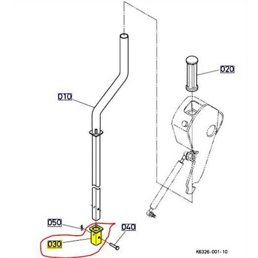 [K6327-63332] Embout carré nouveau modèle KUBOTA GR1600-GR2120, K632763332, K6327-6333-2