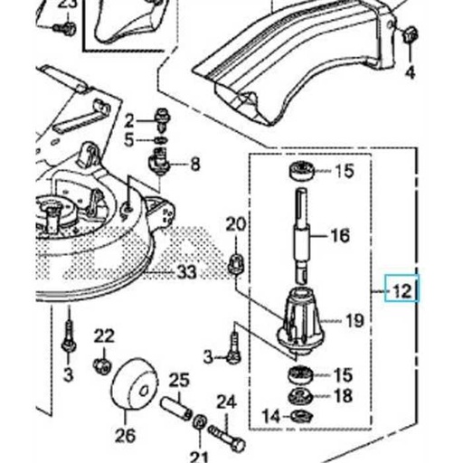 [76210-VK1-E11] palier de lame compet gauche tractreur honda HF2622, 76210-VK1-E11