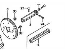 [42401-734-710] Axe de roue F720-810..court (26x35x232), 42410-735-000, 42401-734-710